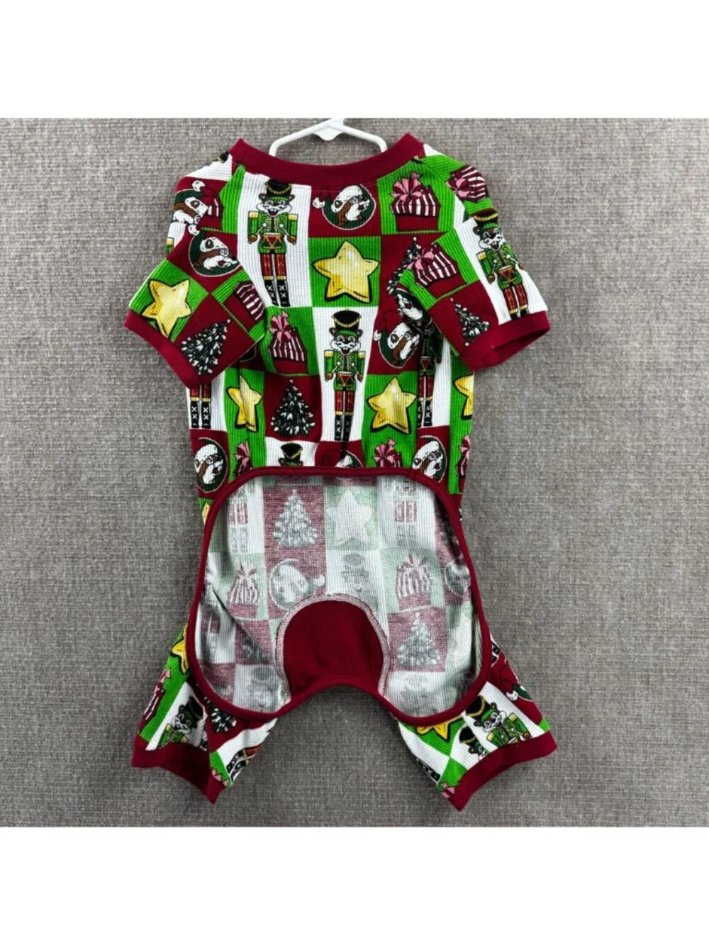 Bucees Christmas Dog Pajamas XL Pet Nutcracker Beaver Waffle Thermal Sleeper